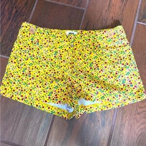 Pins and Needles Anthropologie Yellow Floral Shorts